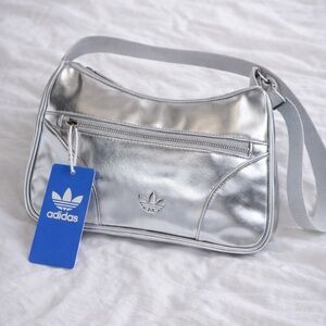 Adidas Metallic Silver Shoulder Bag